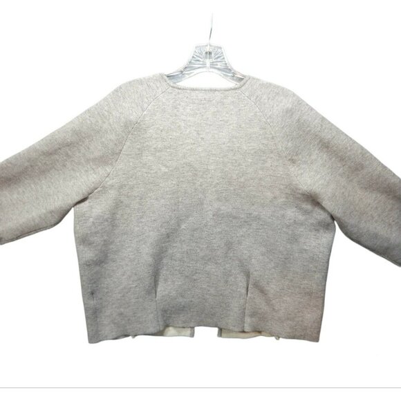 Premise Cardigan Sweater Womens Large Gray Hook & Eye Darted Warm Work Winter - Picture 4 of 11